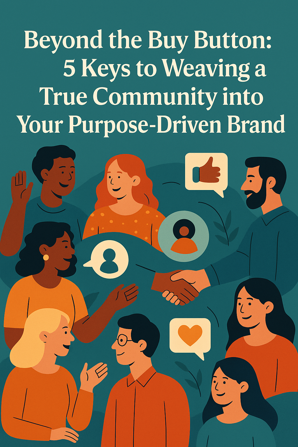 Diverse hands connecting over a green background, symbolizing community and shared purpose for brands.